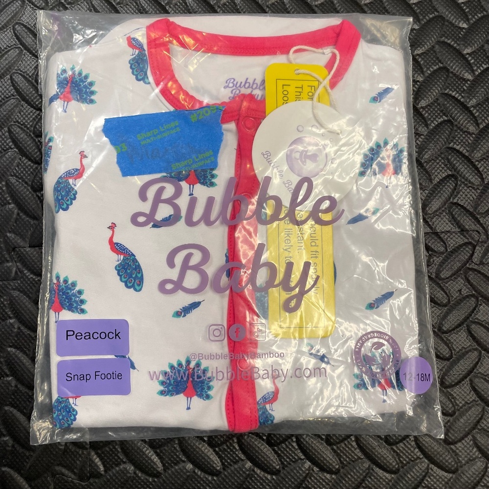 Bubble Baby Peacock Snap Footie